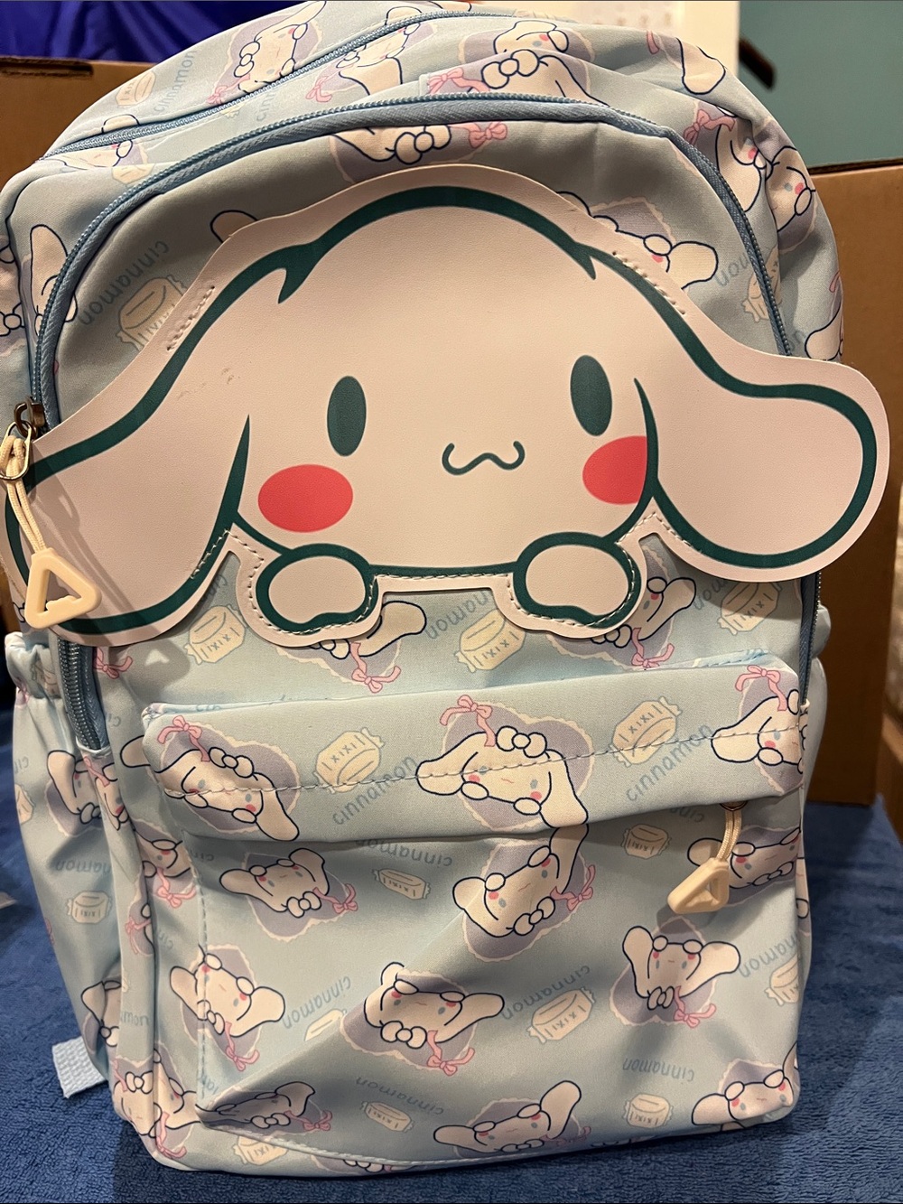 Cinnamoroll Character Backpack - Light Blue with Pink Cheeks